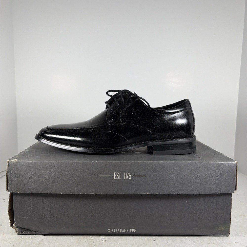 Size 7 Stacy Adams Drake Black Leather 20130 Dress Shoes